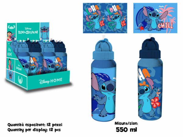 BORRACCIA ALLUMINIO CON CANNUCCIA 550 ML STITCH